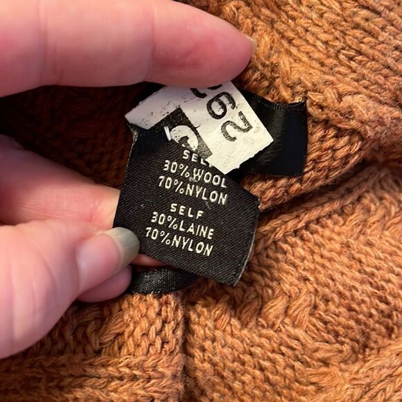 MM Couture Miss Me short sleeve sweater cable knit cardigan  wool large EUC - Picture 9 of 16